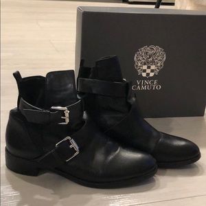 Vince Camuto black leather boots